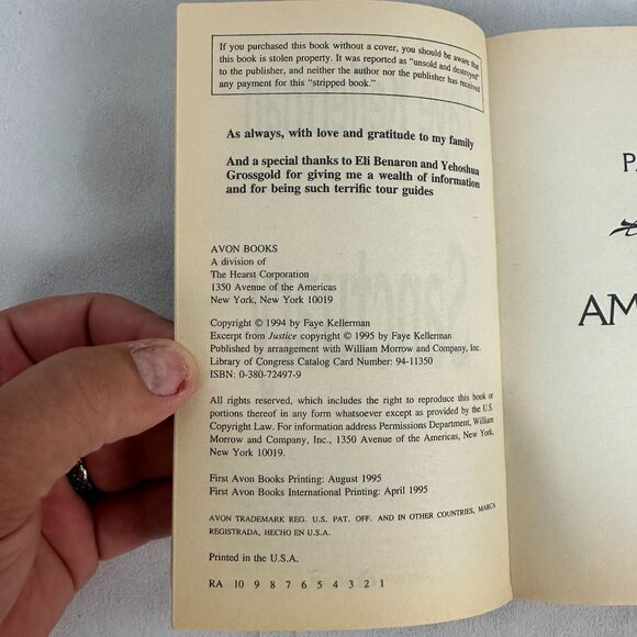 Faye Kellerman Sanctuary Paperback (1995) Mystery Peter Decker & Rina Lazarus - Picture 4 of 4